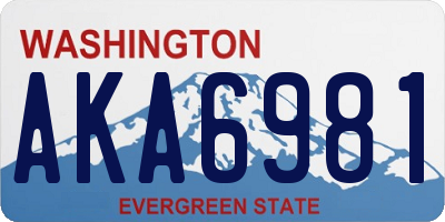WA license plate AKA6981