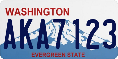 WA license plate AKA7123