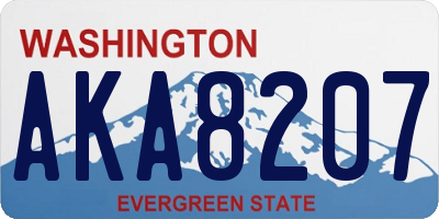WA license plate AKA8207