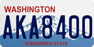 WA license plate AKA8400