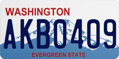 WA license plate AKB0409