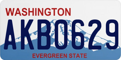 WA license plate AKB0629