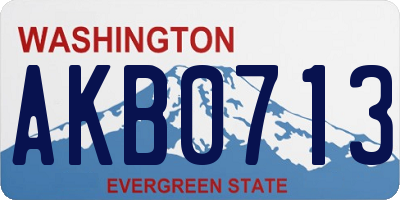 WA license plate AKB0713
