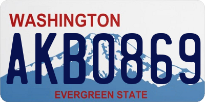 WA license plate AKB0869
