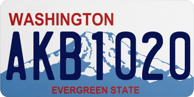 WA license plate AKB1020