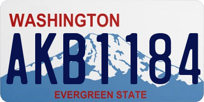WA license plate AKB1184