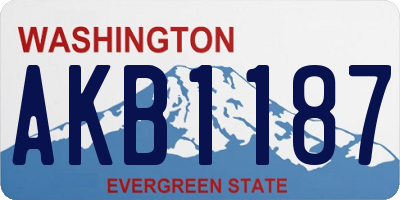 WA license plate AKB1187