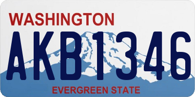 WA license plate AKB1346