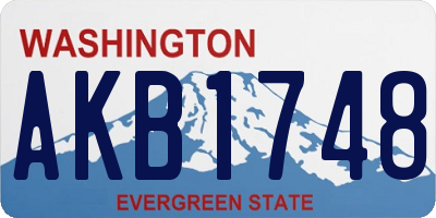 WA license plate AKB1748