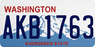 WA license plate AKB1763