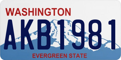 WA license plate AKB1981