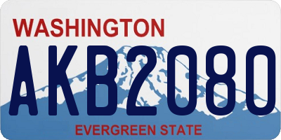 WA license plate AKB2080
