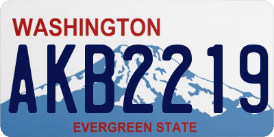 WA license plate AKB2219