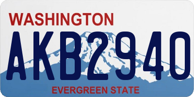 WA license plate AKB2940