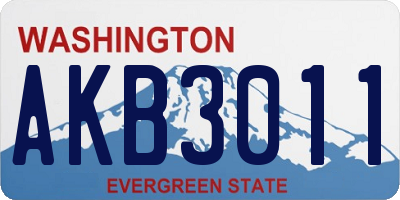 WA license plate AKB3011