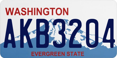 WA license plate AKB3204