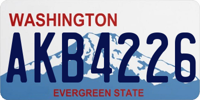 WA license plate AKB4226