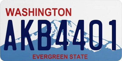 WA license plate AKB4401