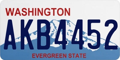 WA license plate AKB4452