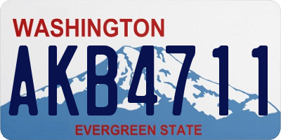 WA license plate AKB4711