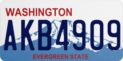 WA license plate AKB4909