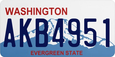 WA license plate AKB4951