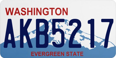 WA license plate AKB5217