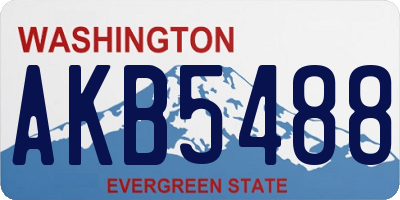 WA license plate AKB5488