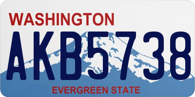 WA license plate AKB5738