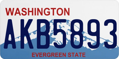 WA license plate AKB5893
