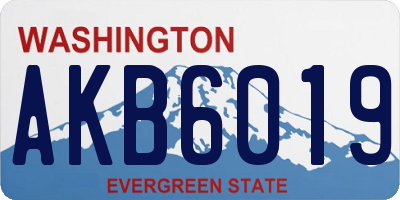 WA license plate AKB6019