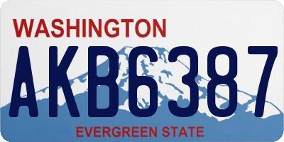 WA license plate AKB6387