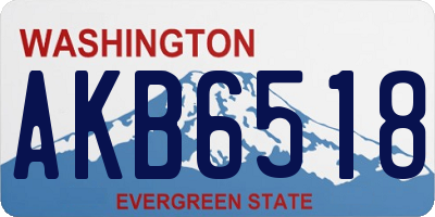 WA license plate AKB6518