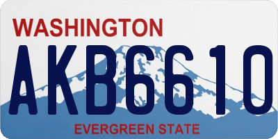 WA license plate AKB6610