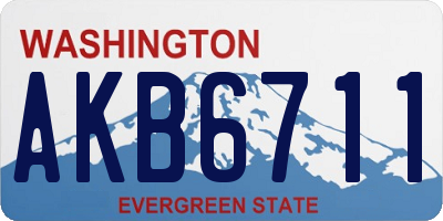 WA license plate AKB6711