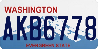 WA license plate AKB6778