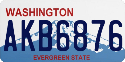 WA license plate AKB6876