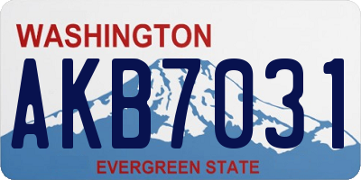 WA license plate AKB7031