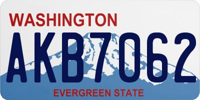WA license plate AKB7062