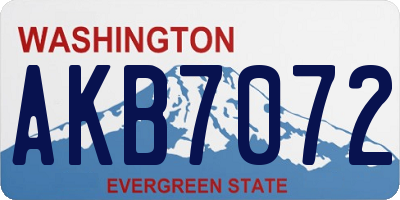 WA license plate AKB7072