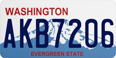 WA license plate AKB7206