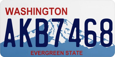 WA license plate AKB7468