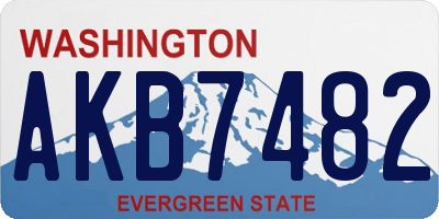 WA license plate AKB7482