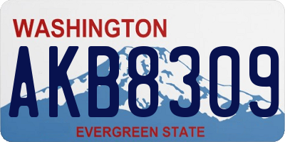 WA license plate AKB8309