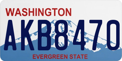 WA license plate AKB8470