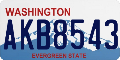 WA license plate AKB8543