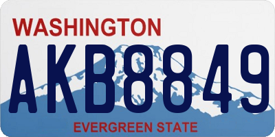 WA license plate AKB8849