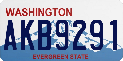 WA license plate AKB9291