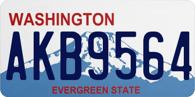 WA license plate AKB9564