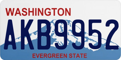 WA license plate AKB9952